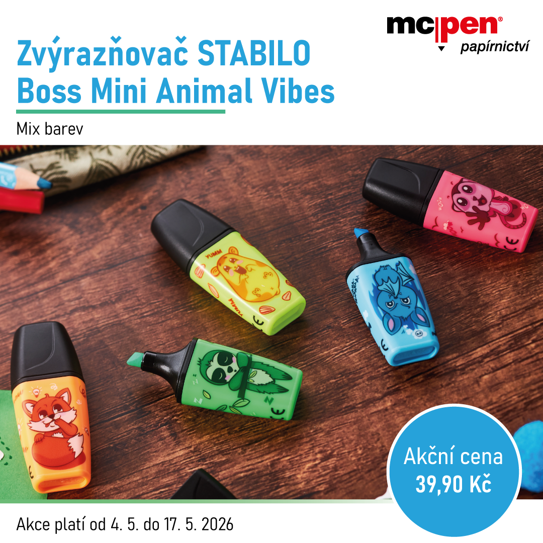 Zvýrazňovače Stabilo MiniBoss Animals  akční cena