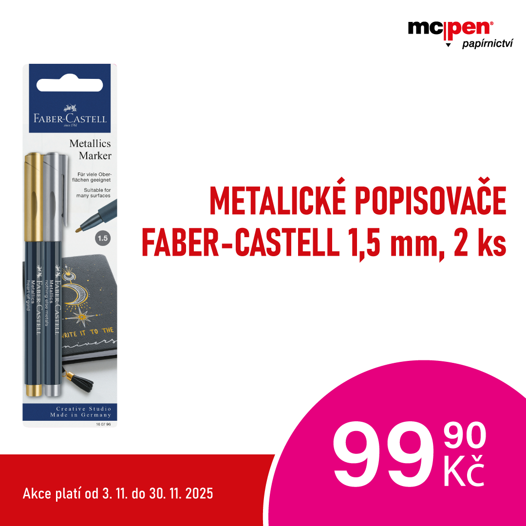 Metalické popisovače za akční cenu 99,90 Kč