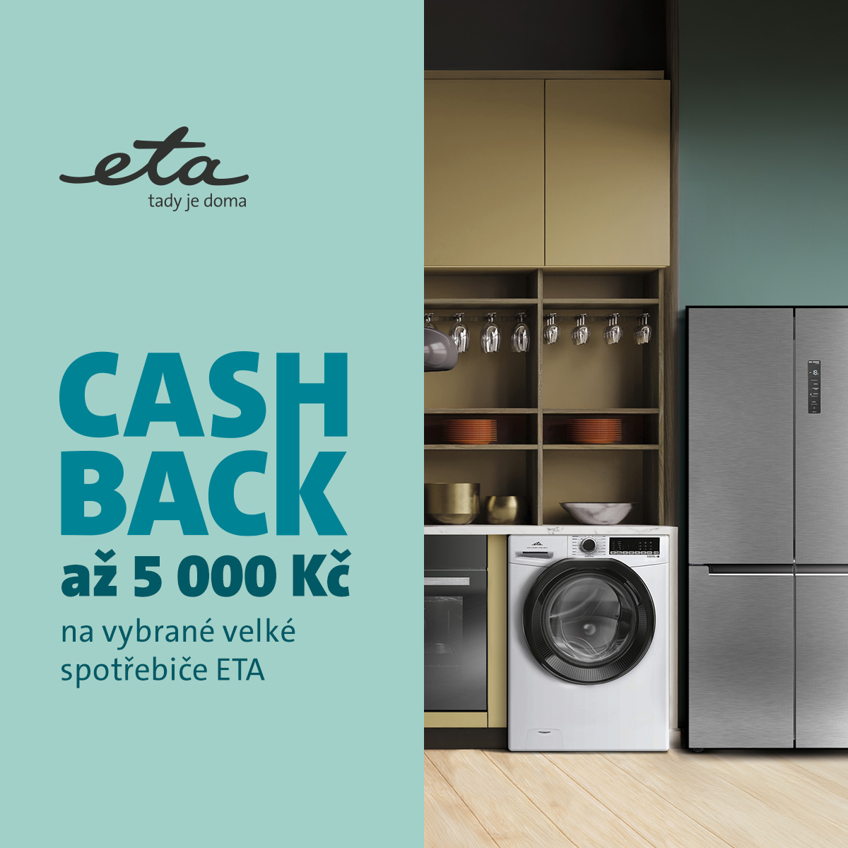 Na vybrané velké spotřebiče ETA až 5 000 Kč zpět