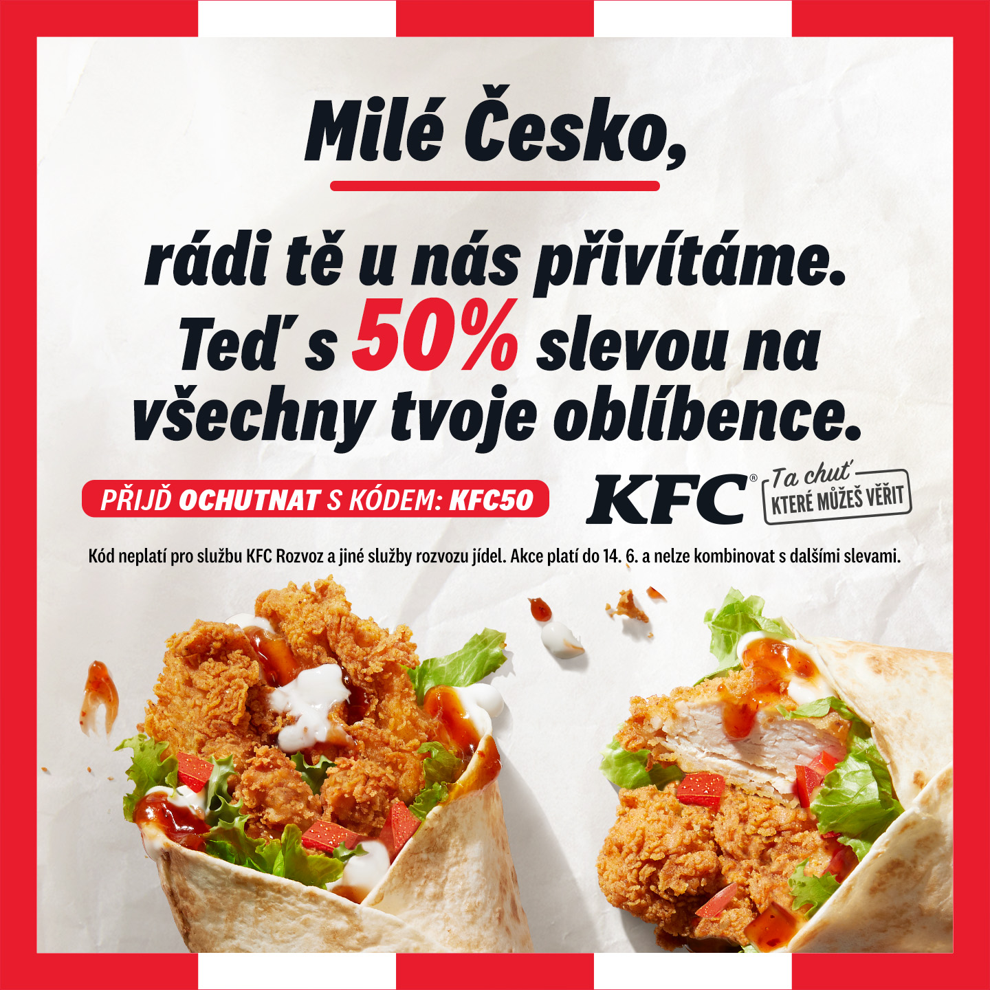 50% sleva v KFC!