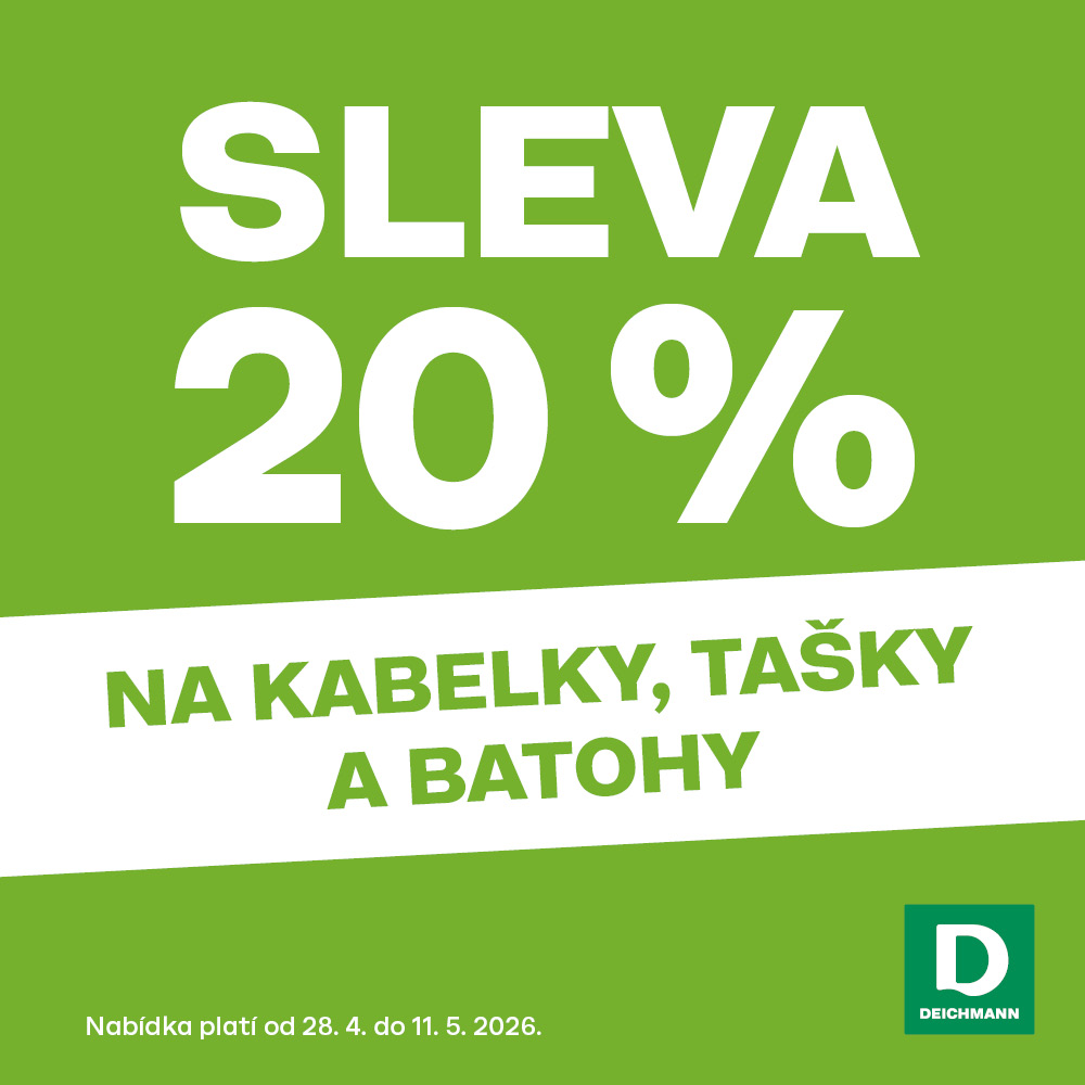 Sleva 20 % na kabelky, tašky a batohy do 11.5.2026