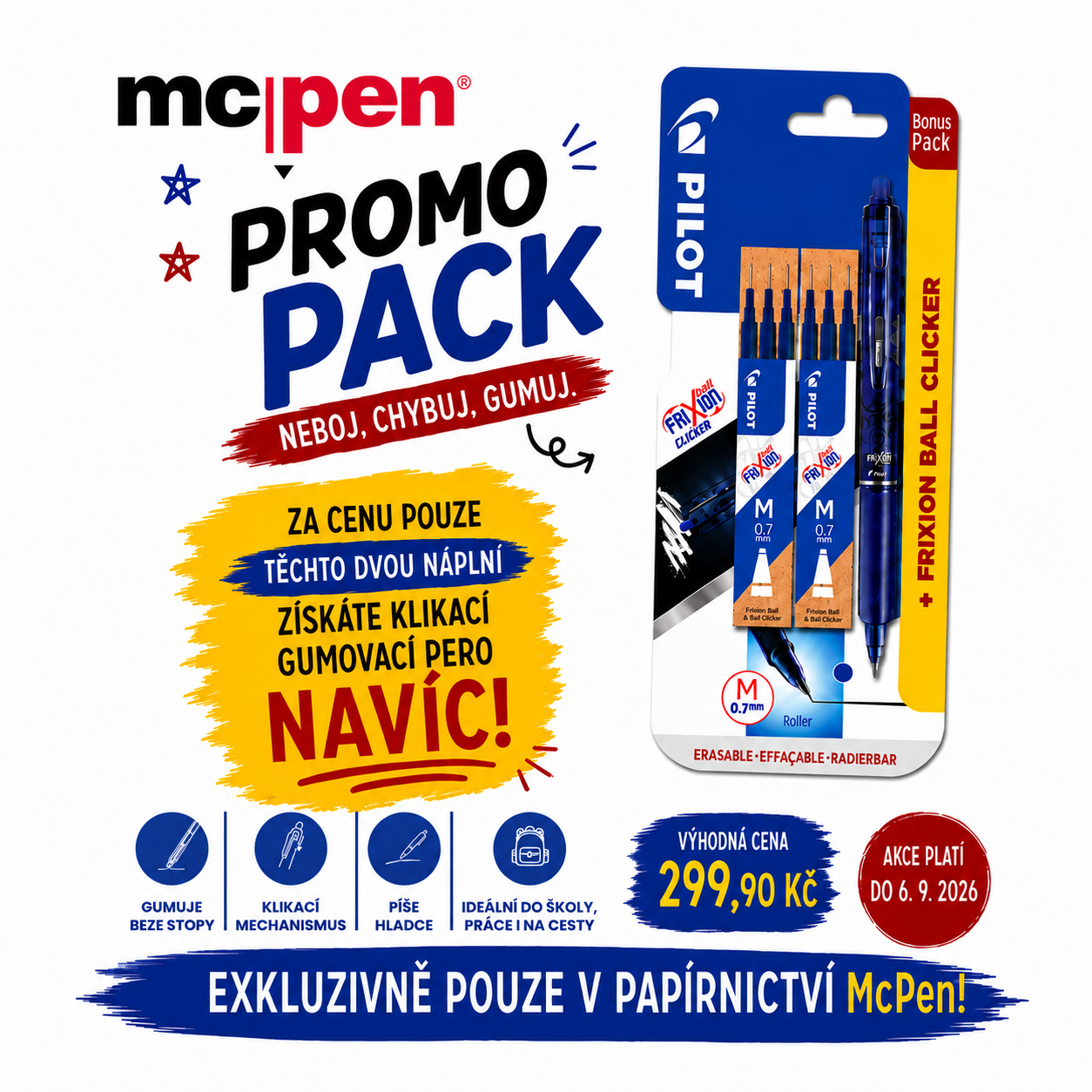 Pilot FriXion PROMOPACK v papírnictví McPen